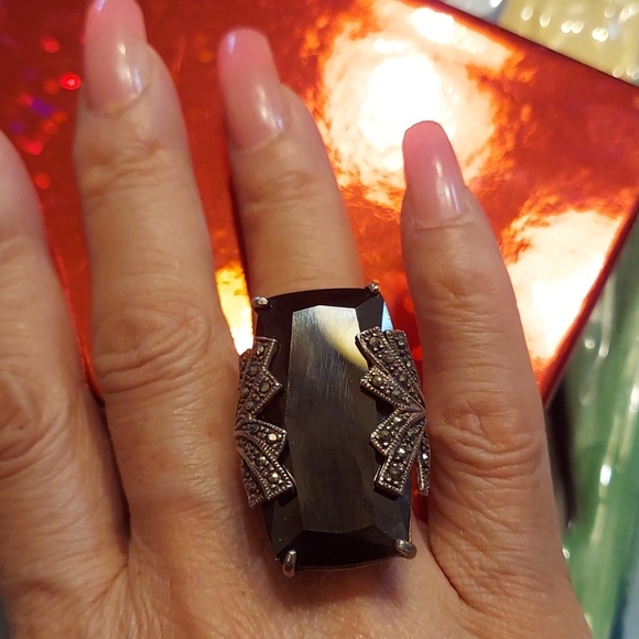 HUGE🔥Black BOLD onyx stone ring.🌟 - Picture 6 of 10